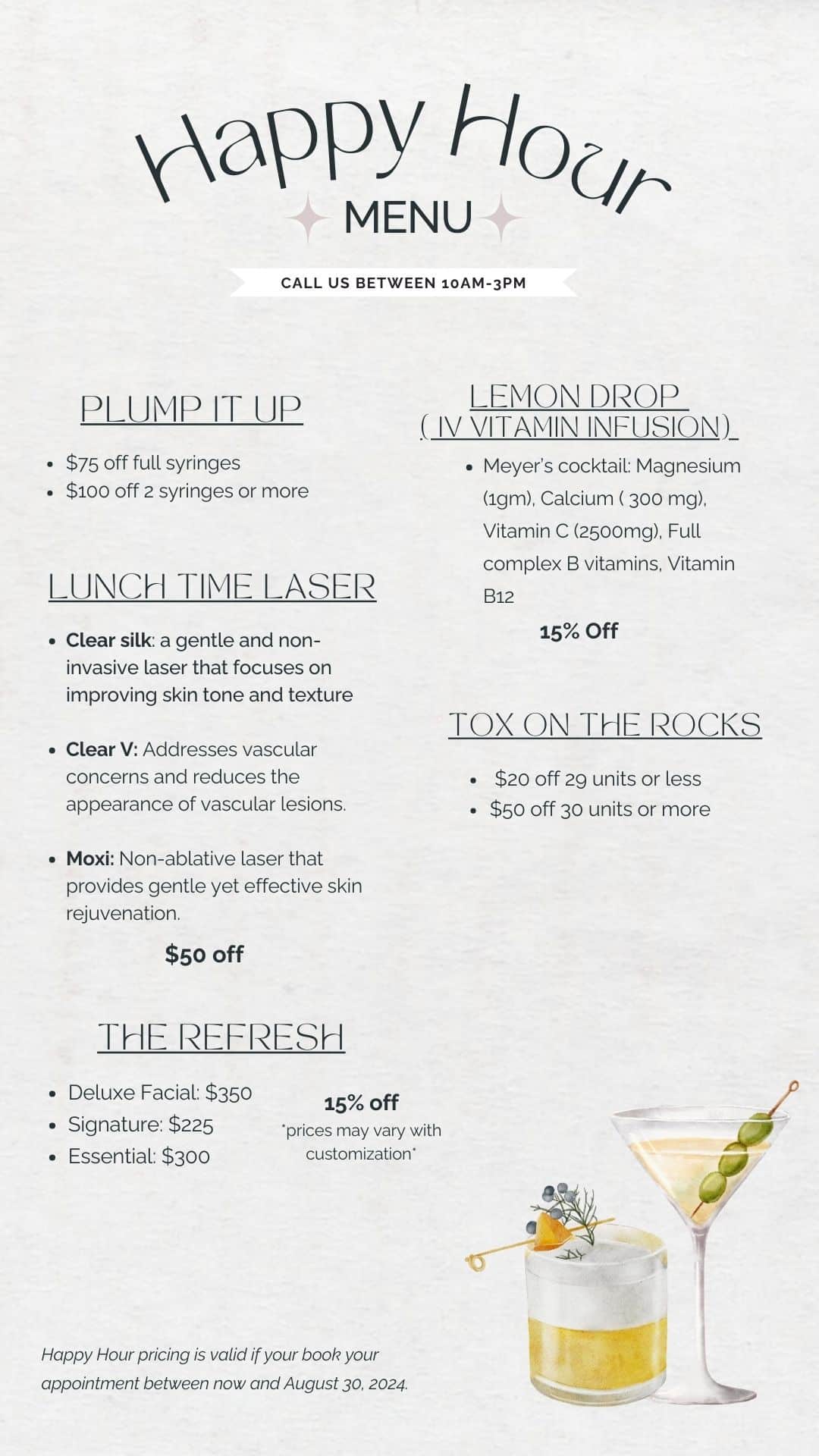 Happy Hour special menu (Instagram Post)